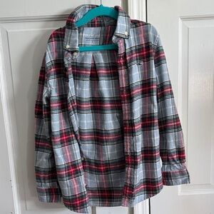 Vineyard Vines Kids Flannel Plaid Shirt - Red and Gray, 7